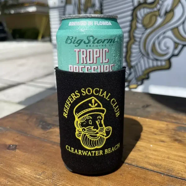 Reefers Social Club black koozie